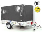 Anhänger mit Plane 150x300cm 1300kg | Typ 7.13 | Hochplane 160cm – Anthrazit-Neu