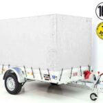 Anhänger mit Plane 150x300cm 1300kg | Typ 7.13 | Hochplane 160cm – Weiß-Neu