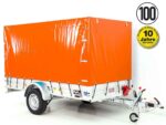 Anhänger mit Plane 150x300cm 1300kg | Typ 7.13 | Hochplane 160cm – Orange-Neu