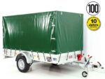 Anhänger mit Plane 150x300cm 1300kg | Typ 7.13 | Hochplane 160cm – Grün-Neu