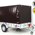 Anhänger mit Plane 150x300cm 1300kg | Typ 7.13 | Hochplane 160cm – Schwarz-Neu