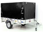 Anhänger mit Plane 125x250cm 750kg | Typ U4 | Hochplane 140 cm Profi | Schwarz-Neu