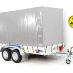Anhänger mit Plane 150x350cm 2600kg | Typ 8.26 | Hochplane 180cm Silber-Neu