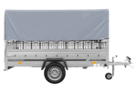 1-Achs-Anhänger GARDEN TRAILER 264 KIPP mit Laubgitteraufsatz, grauer Hochplane, Hochspriegel und Stützrad - Image 3