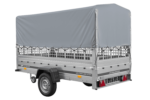 1-Achs-Anhänger GARDEN TRAILER 264 KIPP mit Laubgitteraufsatz, grauer Hochplane, Hochspriegel und Stützrad - Image 4