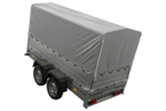 2-Achs Pkw-Anhänger UNITRAILER GARDEN TRAILER 264/2 KIPP mit Stützrad, Bordwandaufsatz, H-800 Rahmen und grauer Plane - Image 6