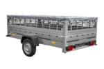 Anhänger 264×150 UNITRAILER GARDEN 265 KIPP mit Gitterwänden, H-0-Rahmen und grauer Plane - Image 4