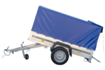 Anhänger Garden Trailer 200 KIPP 200×106 cm 750 kg [mit Hochspriegel, blauer Hochplane und Stützrad]-Neu - Image 6