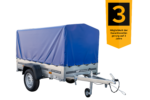 Anhänger Garden Trailer 200 KIPP 200×106 cm 750 kg [mit Hochspriegel, blauer Hochplane und Stützrad]-Neu - Image 2