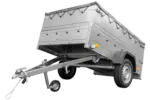 Anhänger kippbar GARDEN TRAILER 201 KIPP mit zusätzlichen Bordwänden, Stützrad und Flachplane - Image 7