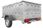 Anhänger kippbar GARDEN TRAILER 201 KIPP mit zusätzlichen Bordwänden, Stützrad und Flachplane - Image 4