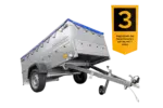 Anhänger mit faltbarer Deichsel GARDEN TRAILER 230 KIPP mit zusätzlichen Bordwänden, Stützrad und blauer Flachplane - Image 3