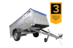 Anhänger mit faltbarer Deichsel Garden Trailer 230 KIPP mit zusätzlichen Bordwänden, Stützrad und blauer Flachplane-Neu - Image 3