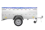 Anhänger mit faltbarer Deichsel GARDEN TRAILER 230 KIPP mit zusätzlichen Bordwänden, Stützrad und blauer Flachplane - Image 5