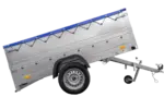 Anhänger mit faltbarer Deichsel GARDEN TRAILER 230 KIPP mit zusätzlichen Bordwänden, Stützrad und blauer Flachplane - Image 6