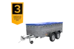 Anhänger mit zwei Achsen Garden Trailer 264/2 KIPP inkl. zusätzliche Bordwände und Flachplane-Neu - Image 3