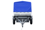 Auto Anhänger 230×125 Garden Trailer 230 KIPP Unitrailer 750 kg mit Stützrad, blauer Hochplane und Hochspriegel - Image 6