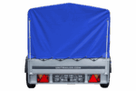Auto Anhänger 230×125 Garden Trailer 230 KIPP Unitrailer 750 kg mit Stützrad, blauer Hochplane und Hochspriegel - Image 2