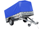 Auto Anhänger 230×125 Garden Trailer 230 KIPP Unitrailer 750 kg mit Stützrad, blauer Hochplane und Hochspriegel - Image 3