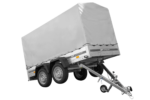 Der Anhänger Garden Trailer 264/2 KIPP MIT STÜTZRAD, H-1100-HOCHSPRIEGEL UND GRAUER PLANE