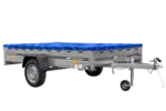 Einachsanhänger 264×150 UNITRAILER GARDEN 265 KIPP mit einem Flachplanenträger und blauer Plane-Neu - Image 3
