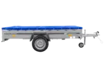 Einachsanhänger 264×150 UNITRAILER GARDEN 265 KIPP mit einem Flachplanenträger und blauer Plane-Neu - Image 4