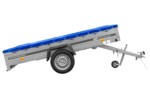 Einachsanhänger 264×150 UNITRAILER GARDEN 265 KIPP mit einem Flachplanenträger und blauer Plane - Image 6