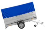 Einachsanhänger 264×150 UNITRAILER GARDEN 265 KIPP mit zusätzlichen Bordwänden, H-800-Hochspriegel und blauer Plane - Image 7