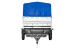 Einachsanhänger 264×150 UNITRAILER GARDEN 265 KIPP mit zusätzlichen Bordwänden, H-800-Hochspriegel und blauer Plane - Image 4
