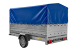 Einachsanhänger 264×150 UNITRAILER GARDEN 265 KIPP mit zusätzlichen Bordwänden, H-800-Hochspriegel und blauer Plane - Image 5