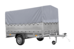 Einachsanhänger 264×150 UNITRAILER GARDEN 265 KIPP mit zusätzlichen Bordwänden, H-800-Rahmen und grauer Plane - Image 2