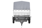Einachsanhänger 264×150 UNITRAILER GARDEN 265 KIPP mit zusätzlichen Bordwänden, H-800-Rahmen und grauer Plane - Image 4