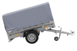 Einachsanhänger auf Federn 200×125 UNITRAILER GARDEN 201/R KIPP mit H-800-Rahmen und grauer Plane - Image 6