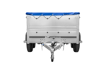 GARDEN TRAILER 264/2 KIPP Zweiachsanhänger mit Stützrad, Planenträgern, zus. Bordwänden und blauer Flachplane - Image 4