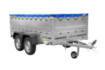 GARDEN TRAILER 264/2 KIPP Zweiachsanhänger mit Stützrad, Planenträgern, zus. Bordwänden und blauer Flachplane - Image 3
