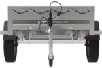 Gartenanhänger 200 Kipp mit Stützrad, H-0-Rahmen und grauer Plane - Image 2