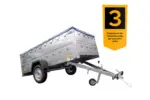 Großer Anhänger 750 kg Garden Trailer 264 KIPP mit Bordwandaufsatz [zusätzliche 40 cm], Stützrad und blauer Flachplane-Neu - Image 3