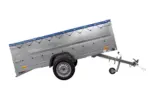 Großer Anhänger 750 kg Garden Trailer 264 KIPP mit Bordwandaufsatz [zusätzliche 40 cm], Stützrad und blauer Flachplane-Neu - Image 5