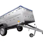 Großer Anhänger 750 kg Garden Trailer 264 KIPP mit Bordwandaufsatz [zusätzliche 40 cm], Stützrad und blauer Flachplane-Neu