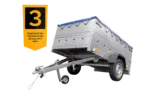 Kfz Anhänger 750 kg Garden Trailer 201 KIPP mit zusätzlichen Bordwänden, Stützrad und blauer Flachplane-Neu - Image 3