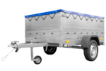Kfz Anhänger 750 kg GARDEN TRAILER 201 KIPP mit zusätzlichen Bordwänden, Stützrad und blauer Flachplane - Image 6