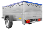 Kfz Anhänger 750 kg GARDEN TRAILER 201 KIPP mit zusätzlichen Bordwänden, Stützrad und blauer Flachplane - Image 7
