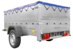 Kfz Anhänger 750 kg Garden Trailer 201 KIPP mit zusätzlichen Bordwänden, Stützrad und blauer Flachplane-Neu - Image 7