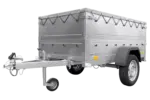 Kippbarer Pkw Anhänger Garden Trailer 200 KIPP mit zusätzlichen Bordwänden, Stützrad und Flachplane-Neu - Image 5