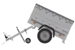 Neu Anhänger Garden Trailer 150 KIPP mit zusätzlichen Bordwänden, Stützrad und Flachplane-Neu - Image 3