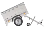 Neu Anhänger Garden Trailer 150 KIPP mit zusätzlichen Bordwänden, Stützrad und Flachplane-Neu