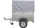 Neuanhänger Kipper ungebremst Garden Trailer 150 KIPP mit zusätzlichen Bordwänden, Stützrad, Hochplane und Hochspriegel-Neu - Image 5