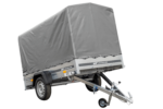 PKW Anhänger 230×125 Garden Trailer 230 KIPP Unitrailer 750 kg mit Stützrad, 110 cm hoher Plane und Hochspriegel-Neu