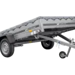 PKW Anhänger 264×150 Unitrailer Garden 265 KIPP mit Flachplanenträger und grauer Plane-Neu