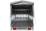 PKW-Anhänger auf Federn 230×125 UNITRAILER GARDEN 230/R KIPP mit Netzwänden, H-800-Rahmen und grauer Plane - Image 6